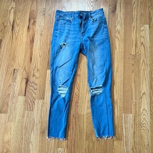American Eagle super hi-rise ripped jeggings